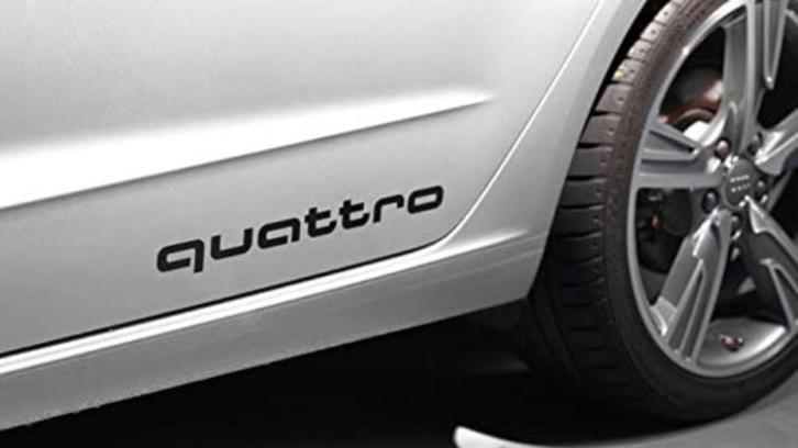 Audi quattro logo sticker, Verzamelen, Stickers, Nieuw, Auto of Motor, Ophalen of Verzenden