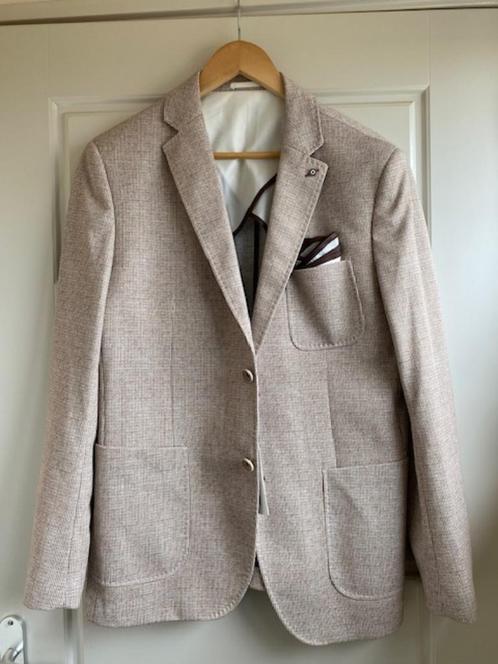Nieuw colbert van Blue Industry lichtbruin ruitje maat 52, Kleding | Heren, Kostuums en Colberts, Nieuw, Maat 52/54 (L), Bruin