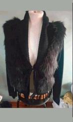 Zwart met bont vest, Kleding | Dames, Truien en Vesten, Ophalen of Verzenden, Zo goed als nieuw, Maat 38/40 (M), Zwart