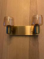 Gouden Wandlamp met Bronzen Kelkjes, Huis en Inrichting, Ophalen of Verzenden, Gebruikt, Glas