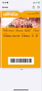 2 Tickets Pieter Derks, Tickets en Kaartjes, Twee personen, September