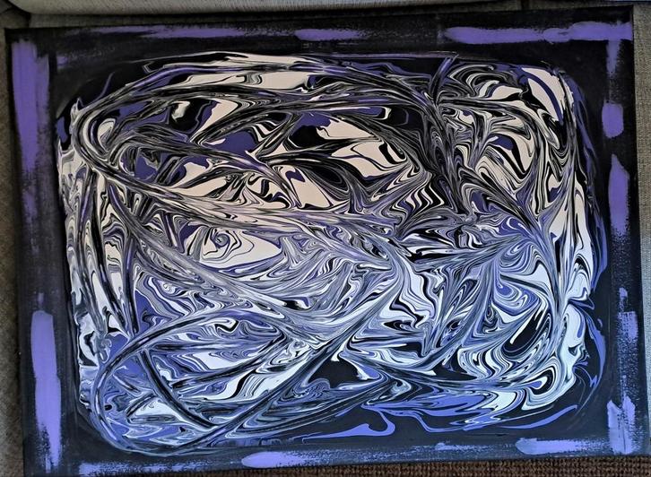 Abstract Acryl Schilderij, Antiek en Kunst, Kunst | Schilderijen | Abstract, Ophalen of Verzenden