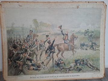veelgezochte schoolplaat van prins van oranje  Quatre-Bras beschikbaar voor biedingen