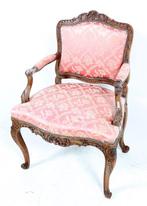 Antieke Fauteuil, Ophalen, Hout, Gebruikt, 75 tot 100 cm