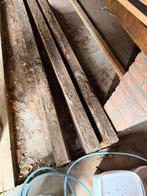 4 stuks Eiken balken, geïmpregneerd, Doe-het-zelf en Verbouw, Hout en Planken, Gebruikt, Eiken, Balk, Ophalen