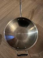 Haute Cuisine Wokpan - 34cm - Alle Warmtebronnen, Huis en Inrichting, Gebruikt, Inductieplaat, Ophalen of Verzenden, Rvs