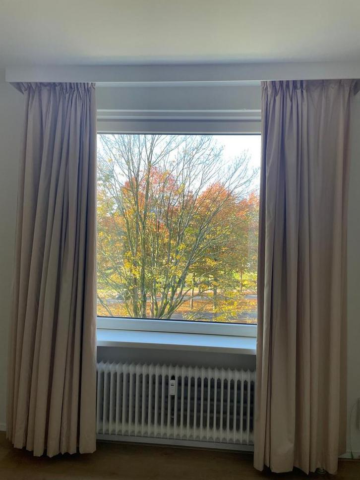 Prachtig gevoerde overgordijnen en vouwgordijnen, Huis en Inrichting, Stoffering | Gordijnen en Lamellen, Zo goed als nieuw, 200 cm of meer