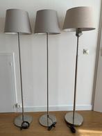 3 x mooie vloerlamp RVS  staande lampen met stoffen kap, Huis en Inrichting, Lampen | Vloerlampen, Ophalen, Gebruikt, Metaal, 150 tot 200 cm