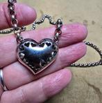 Zware jasseron ketting met hart (2 kanten draagbaar), Ophalen of Verzenden, Gebruikt, Zilver, Zilver