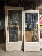 Mooie antieke schuifdeuren glas in lood, Doe-het-zelf en Verbouw, Kozijnen en Schuifpuien, Gebruikt, Ophalen of Verzenden, 150 tot 225 cm