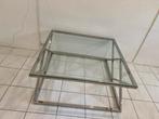 Grote glazen vierkante salontafel, Huis en Inrichting, Tafels | Bijzettafels, Ophalen, Gebruikt, Vierkant, Glas