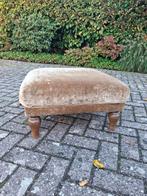 Retro Gele Velours Hocker / Voetenbankje / Poef, Huis en Inrichting, Ophalen, Rechthoekig, Stof, 50 tot 75 cm