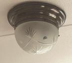 Plafond lamp antiek geslepen matglas messing jaren 20-30, Ophalen, Gebruikt, Glas, Giso jaren 30 stijl