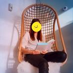 Stijlvolle rieten hangstoel, Ophalen, Bruin, Zo goed als nieuw, Eén