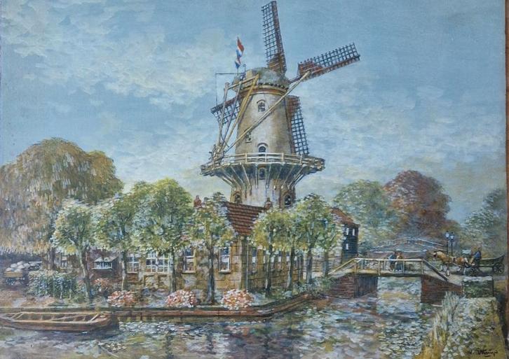 BC van Ettinger, schilderij Wateringen, Antiek en Kunst, Kunst | Schilderijen | Klassiek, Ophalen