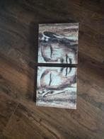 2x Boeddha schilderij canvas 30x30, Ophalen, Zo goed als nieuw, Religie