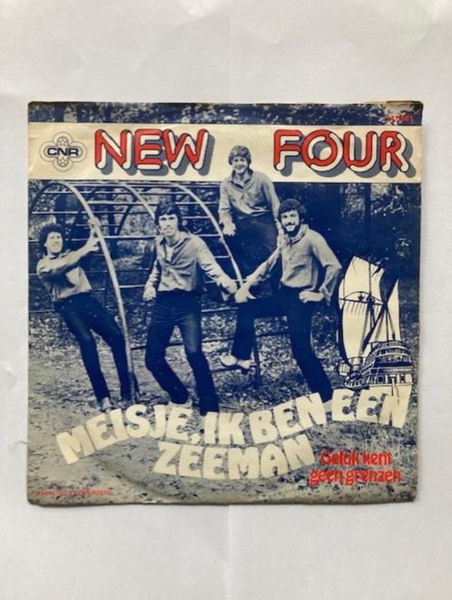 Vinyl singel New Four - Meisje ik ben een zeeman, Cd's en Dvd's, Vinyl | Nederlandstalig, Gebruikt, Levenslied of Smartlap, Overige formaten