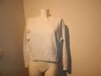 Acne Studios witte sweater basic rits zijkant met merk lip M