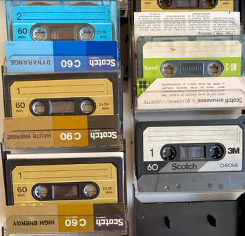 25 stuks zelf opgenomen  SCOTCH cassettebandjes beschikbaar voor biedingen