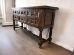 Vintage houten brutalist kast / console tafel / ladekast, Ophalen