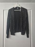 Primark knoopvestje zwart met gouden glitters - Mt 38 (12), Maat 38/40 (M), Primark, Zwart, Nieuw