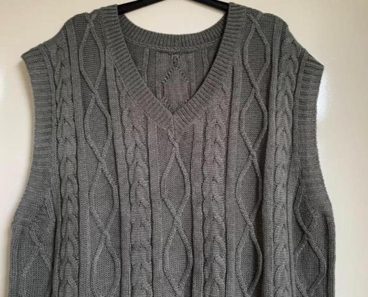 Lange Mouwloze Gebreide Jurk / Lang gebreid Vest, maat 3XL, Kleding | Dames, Jurken, Nieuw, Maat 46/48 (XL) of groter, Grijs, Onder de knie