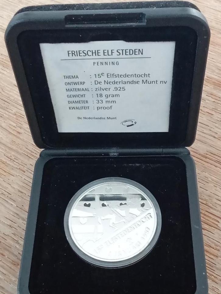 15e Elfstedentocht 1997 in zilver met certificaat, Postzegels en Munten, Munten | Nederland, Setje, Koningin Beatrix, Zilver, Verzenden