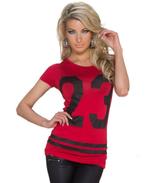 Top met print , kleur rood, maat M/L (nieuw), Maat 38/40 (M), Nieuw, Ophalen of Verzenden, Korte mouw