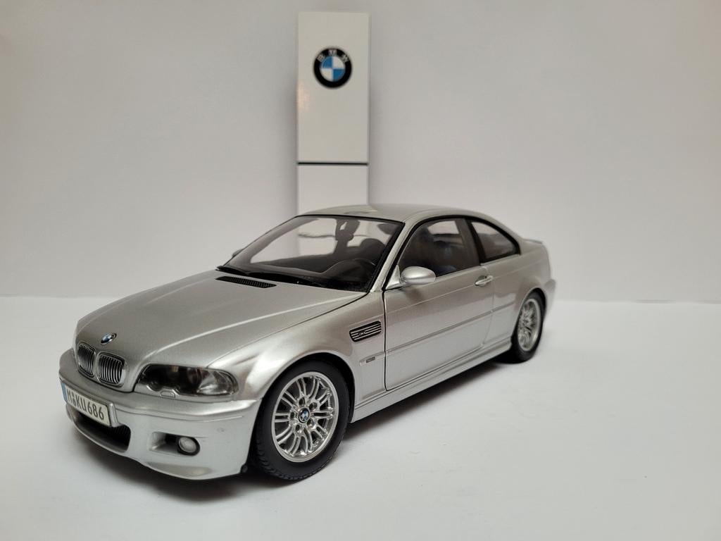 Kyosho 1:18 BMW E46 M3 Coupe Zilver Dealereditie, Hobby en Vrije tijd, Modelauto's | 1:18, Ophalen of Verzenden, Zo goed als nieuw