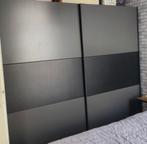 Schuifdeurkast Napoli antraciet/zwart softclose, 200 cm of meer, Ophalen of Verzenden, Zo goed als nieuw, 200 cm of meer