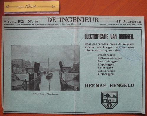 Reclame (1926,A4) Heemaf, Hengelo, bruggen,c#47419, Verzamelen, Tijdschriften, Kranten en Knipsels, Knipsel(s), Nederland, 1920 tot 1940