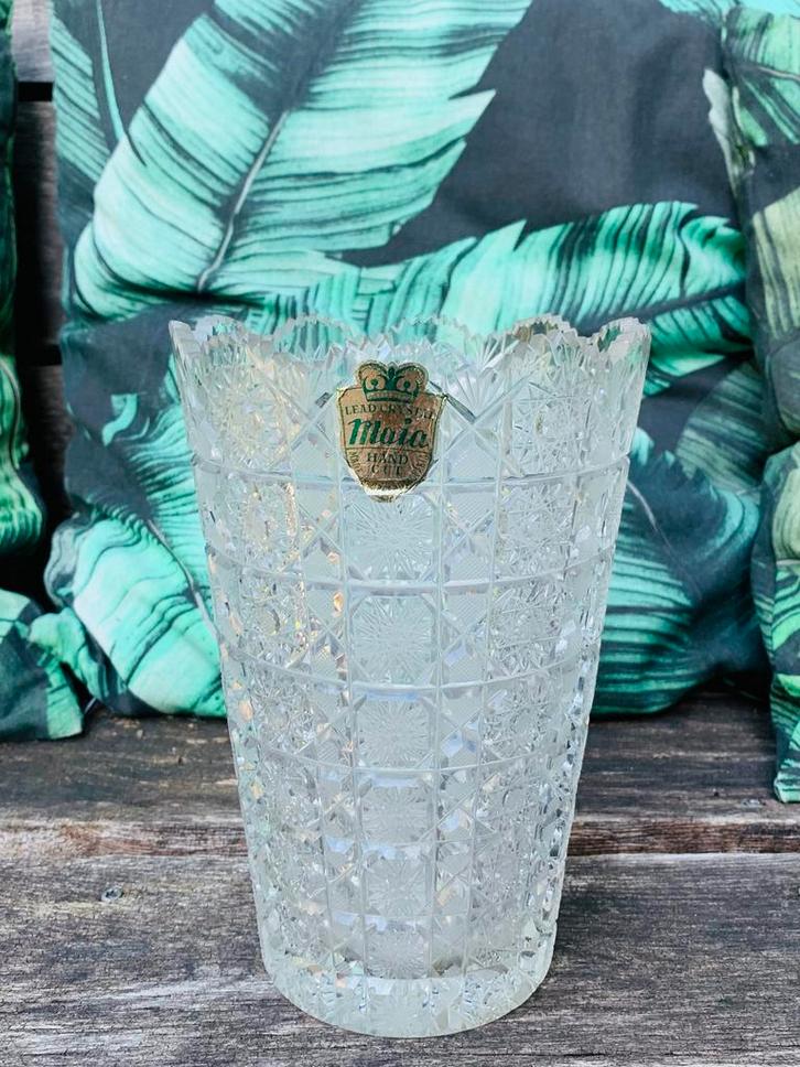 Antiek Kristallen vaas | Lead Chrystal Maia | 20 cm, Antiek en Kunst, Antiek | Glas en Kristal, Ophalen of Verzenden
