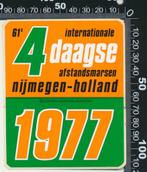 Sticker: Nijmeegse Vierdaagse - Afstandsmarsen 1977, Ophalen of Verzenden