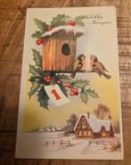 Vogeltjes zingen bij vogelhuisje in de sneeuw - 1 januari, Verzamelen, Verzenden, Gelopen, Feest(dag)