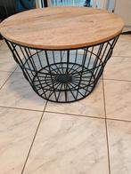 Salon tafel met mangohouten blad, Rond, Nieuw, Ophalen of Verzenden, 75 cm of meer