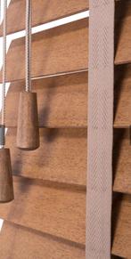 Houten Jaloezieën 4 stuks  84 cm & 66 cm breedte, Huis en Inrichting, Stoffering | Gordijnen en Lamellen, Gebruikt, Bruin, 100 tot 150 cm