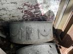 2 demi-lune plantenbakken – lood, bijzondere tuinvondst!, Overige materialen, Gebruikt, Minder dan 60 cm, Overige vormen