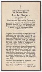 Jacoba Slegers 1877 Nuenen + 1955 Nederwetten, 77 jaar, Verzenden