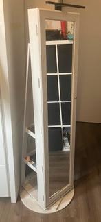 Passpiegel met opbergruimte, Huis en Inrichting, Woonaccessoires | Spiegels, Ophalen, Minder dan 50 cm, Zo goed als nieuw, 150 tot 200 cm