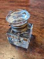 Antieke koperen inktpot met facet geslepen glas, Verzamelen, Ophalen of Verzenden, Gebruikt, Huisaccessoire