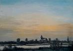 Acrylverfschilderij - Zonsondergang Kampen 70x50cm, Antiek en Kunst, Ophalen of Verzenden