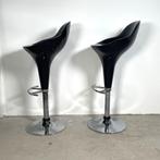 Set van twee kunststof retro barkrukken, Gebruikt, Ophalen of Verzenden, In hoogte verstelbaar, 90 cm of meer