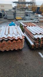 Vezelcement golfplaten ( 417 ), Ophalen, Gebruikt, Steen of Klei, Zwart