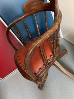Antieke bureaustoel met lederen zitting, Antiek en Kunst, Ophalen