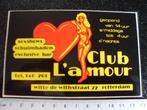 sticker club l'amour rotterdam logo babe pin-up vintage, Verzamelen, Bedrijf of Vereniging, Zo goed als nieuw, Verzenden