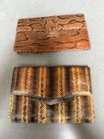 Vintage slangenleder enveloppe tasje, Ophalen of Verzenden, Gebruikt, Bruin, Avondtasje