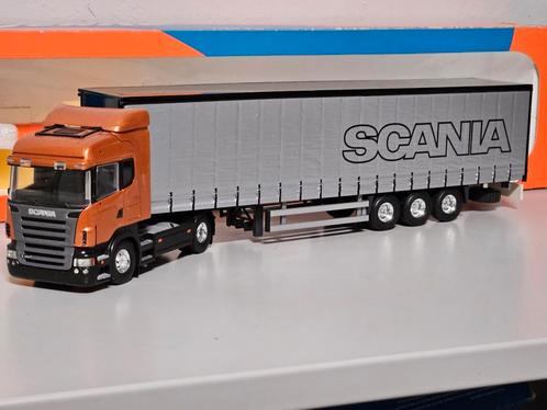 Tekno Scania R470 topline tautliner trailer 1:50 ovp, Hobby en Vrije tijd, Modelauto's | 1:50, Zo goed als nieuw, Bus of Vrachtwagen