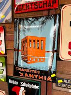 Xanthia cigarettes emaille reclamebord, Verzamelen, Merken en Reclamevoorwerpen, Reclamebord, Ophalen of Verzenden, Zo goed als nieuw