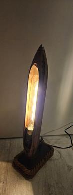 Unieke Houten  Lamp, Huis en Inrichting, Lampen | Tafellampen, 50 tot 75 cm, Ophalen of Verzenden, Zo goed als nieuw, Modern