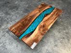 SHOWROOMUITVERKOOP! Epoxy riviertafel notenhout walnoot, Huis en Inrichting, Tafels | Eettafels, Rechthoekig, Nieuw, 200 cm of meer